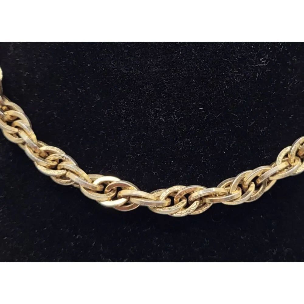 Vintage Sarah Coventry Gold Tone Rope Chain Chunky Bracelet 7in